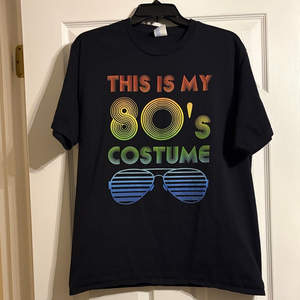 Retro 80's Mens Large Sassy T-Shirt - Black and neon